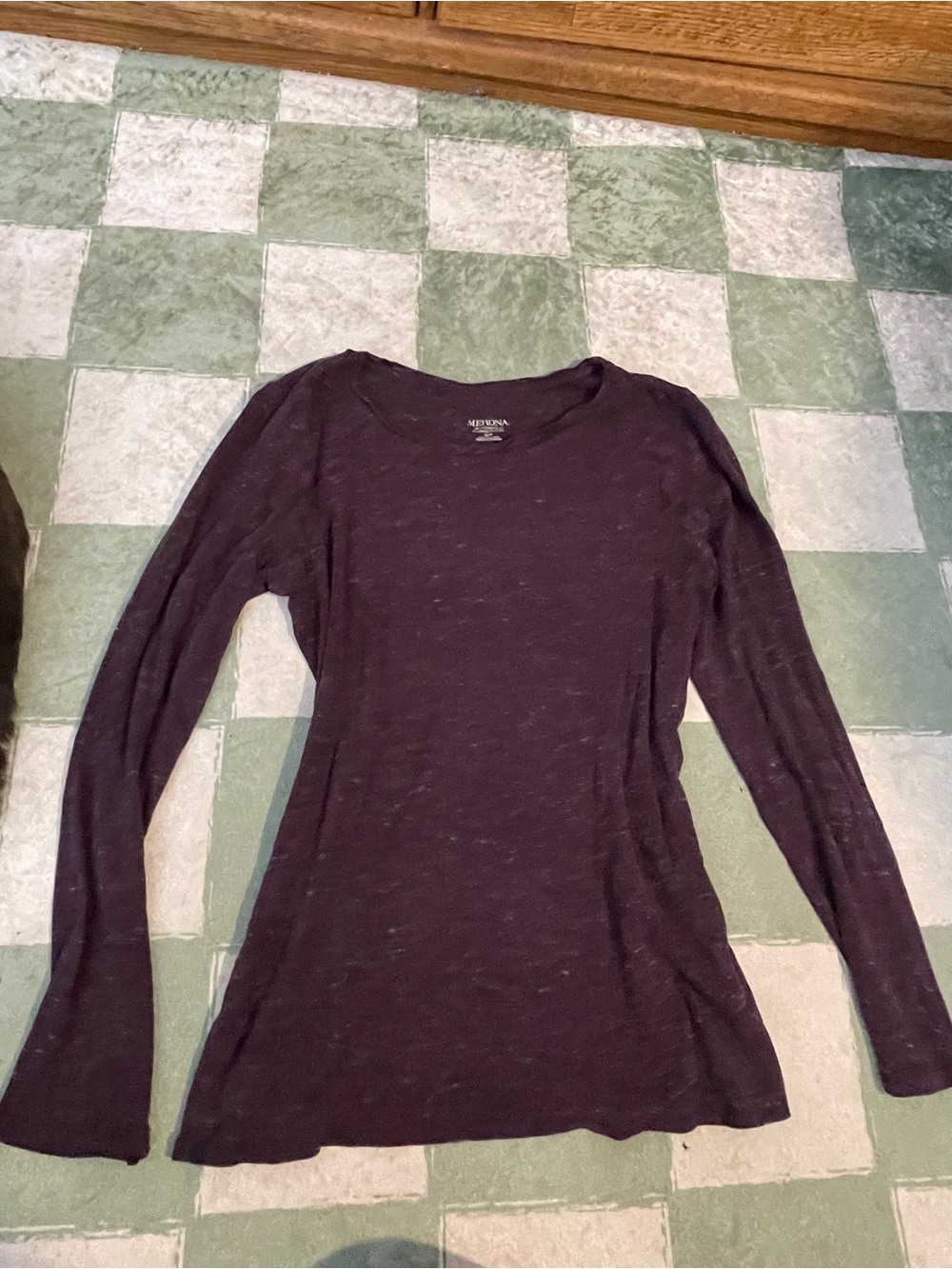Merona Long-Sleeve Scoop Neck Top in Plum
